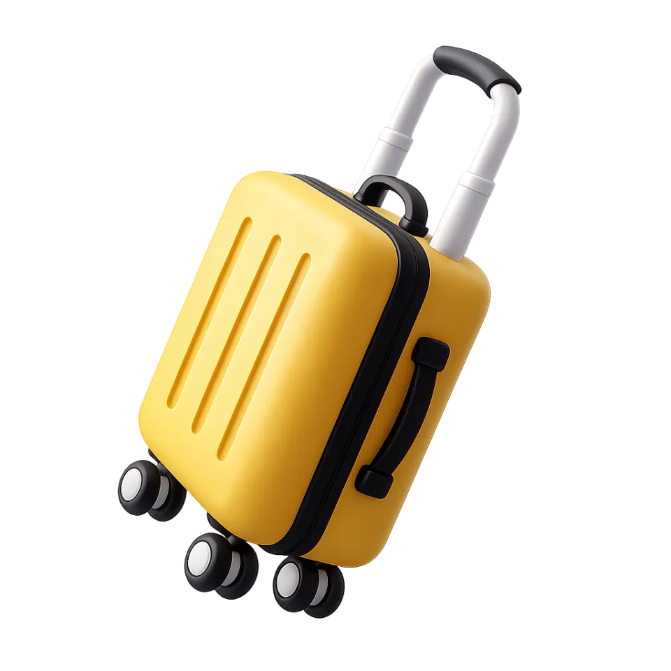 Suitcase, 3d style, for travel-lifestyle, free illustration