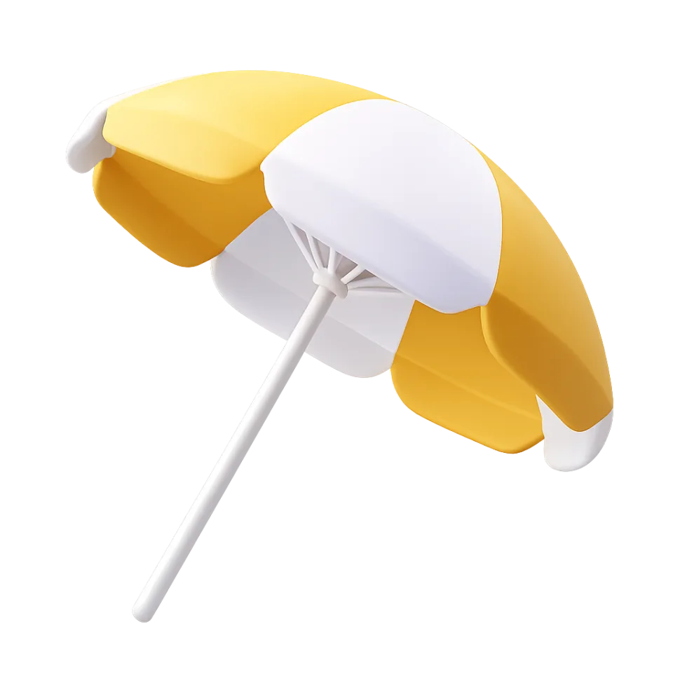 Umbrella, 3d style, for travel-lifestyle, free illustration