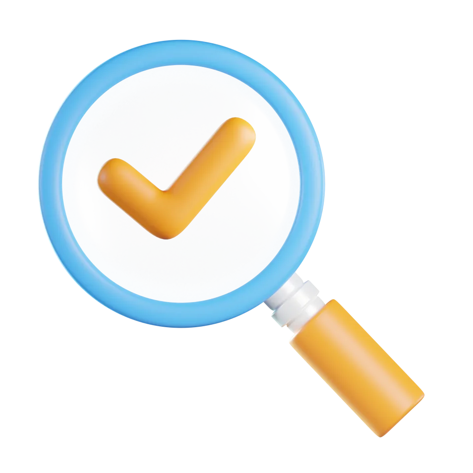 Verify Icon – 3D, 3d style, for e-commerce, free illustration