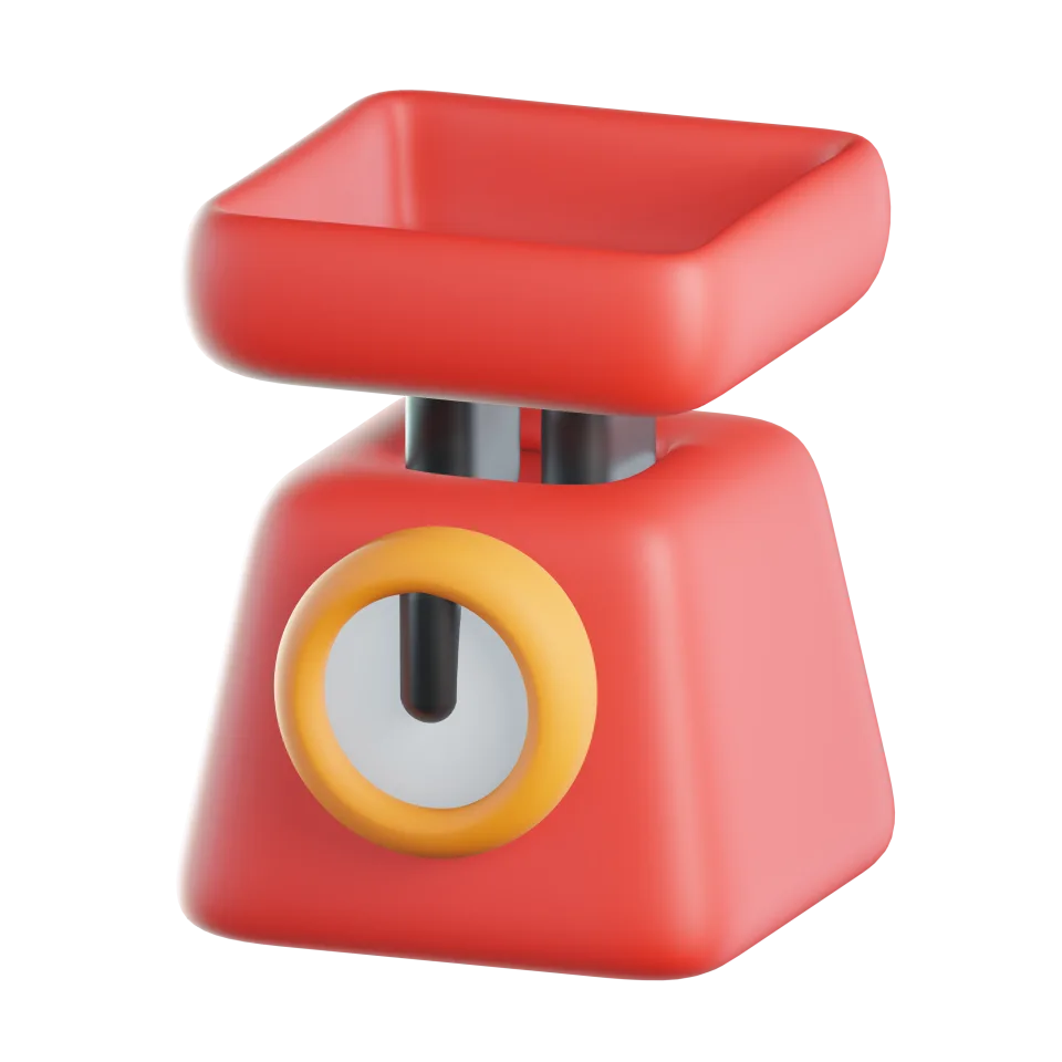 Weight Scale Icon – 3D, 3d style, for e-commerce, free illustration