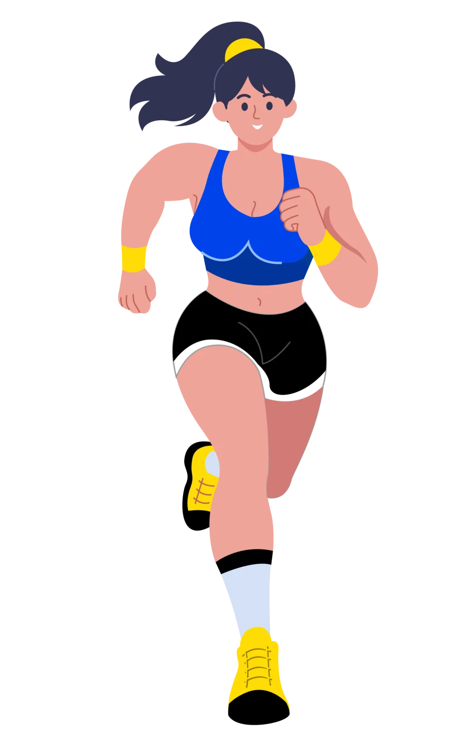 Woman Running Workout Illustration, flat style, for sports, free illustration