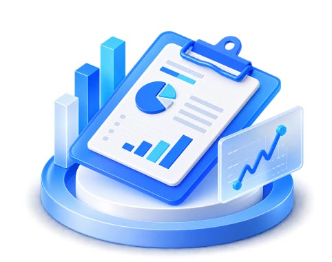 3D Business Analytics Dashboard & Report, 3d style, for technology, free illustration
