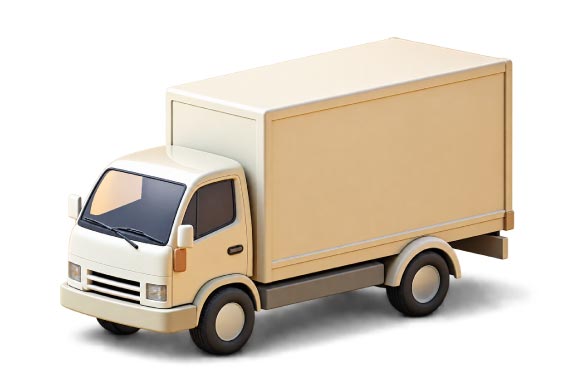 3D Cream Box Delivery Truck Illustration, 3d style, for logistics, free illustration
