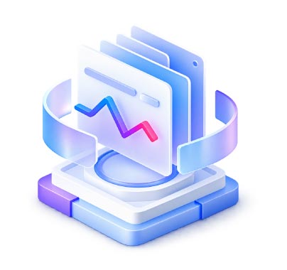 3D Data Trend Analysis Chart Illustration, 3d style, for technology, free illustration