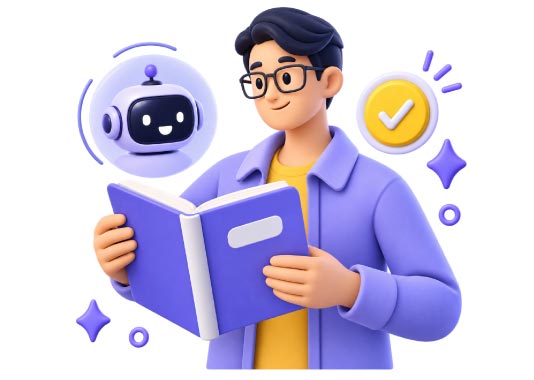 AI Learning & Knowledge llustration, 3d style, for ai-illustration, free illustration