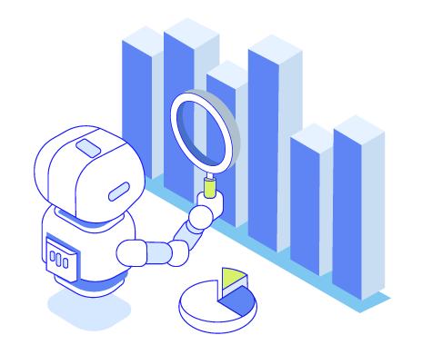 AI Market Research & Data Analysis Illustration, minimal style, for ai-illustration, free illustration