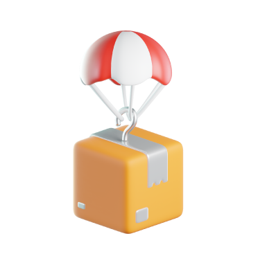Air Delivery Package Icon – 3D, 3d style, for e-commerce, free illustration