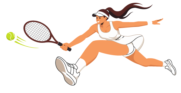 Female Tennis Player Action Poses Illustration illustration pack