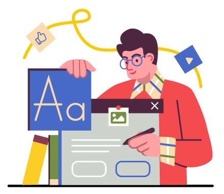 Blogging & Content Creation Illustration, flat style, for marketing-content, free illustration