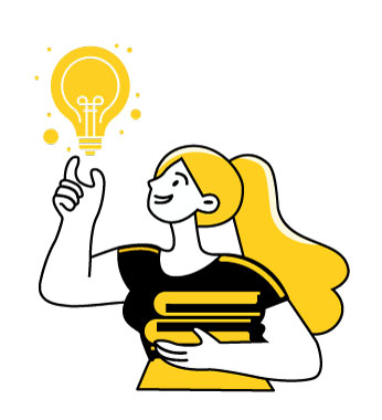Bright Idea Illustration Creative Learning, flat style, for education, free illustration
