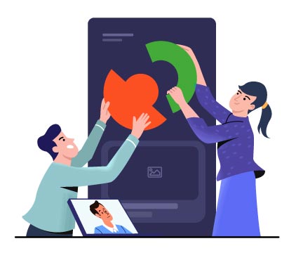 Business Data Analytics & Team Illustration, flat style, for business-corporate, free illustration