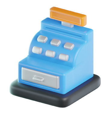 Cash Register Icon – 3D, 3d style, for e-commerce, free illustration