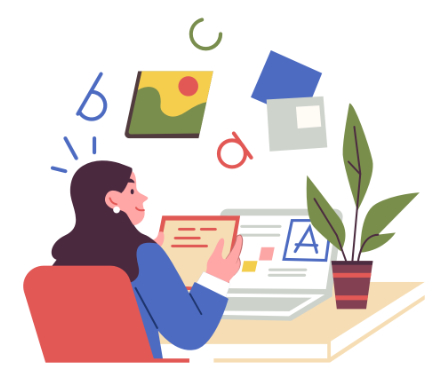 Content Writer Illustration – Free SVG & PNG, flat style, for marketing-content, free illustration