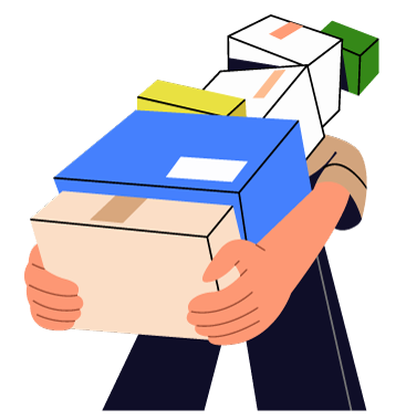 Courier Service Package Delivery Illustration, flat style, for logistics, free illustration