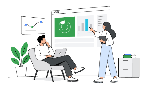 Data Analysis & Reporting Illustration, minimal style, for technology, free illustration