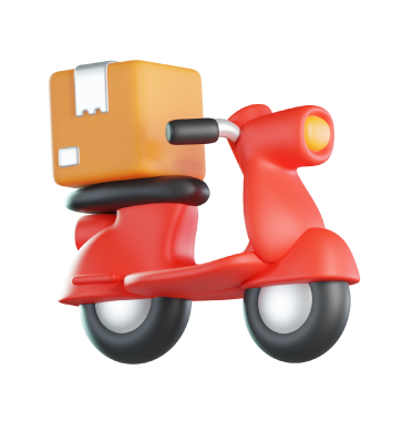 Delivery Scooter Icon – 3D, 3d style, for e-commerce, free illustration