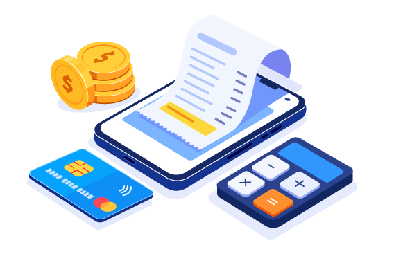 Digital Banking and Financial Management Illustration, flat style, for fintech, free illustration