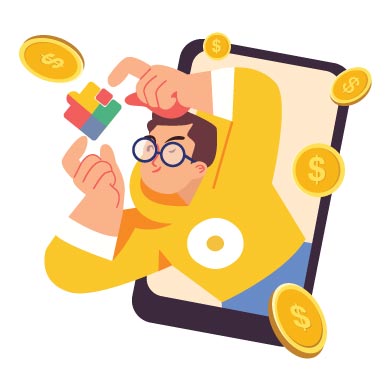 Digital Finance & Online Payment Illustration, flat style, for fintech, free illustration