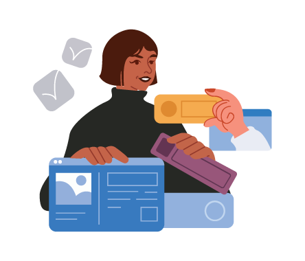 Digital Verification & User Profile Management, flat style, for technology, free illustration
