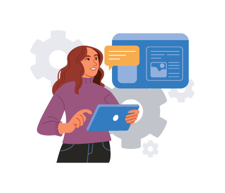Digital Workflow & Business Process, flat style, for technology, free illustration