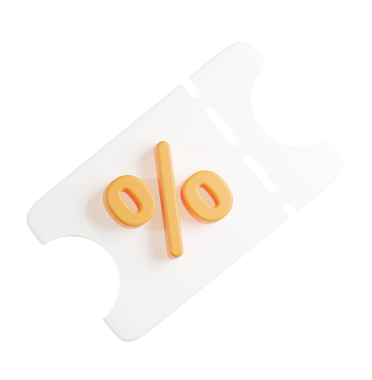 Discount Coupon Icon – 3D, 3d style, for e-commerce, free illustration