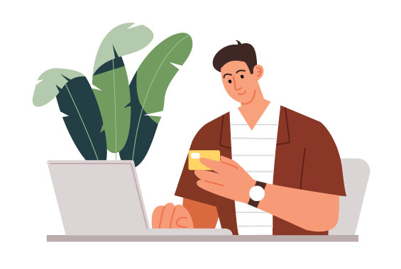 Easy Payment Illustration, flat style, for fintech, free illustration
