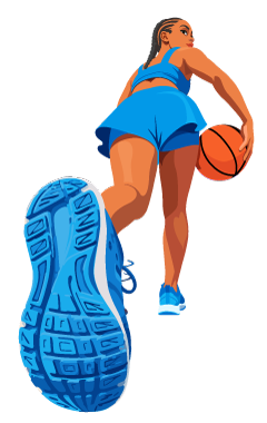 Female Basketball Player Illustration, flat style, for sports, free illustration