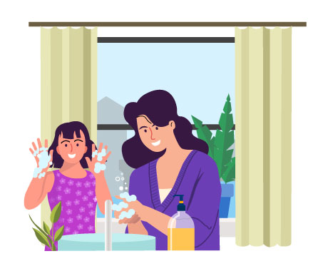Hand Washing Illustration Personal Hygiene, flat style, for healthcare, free illustration