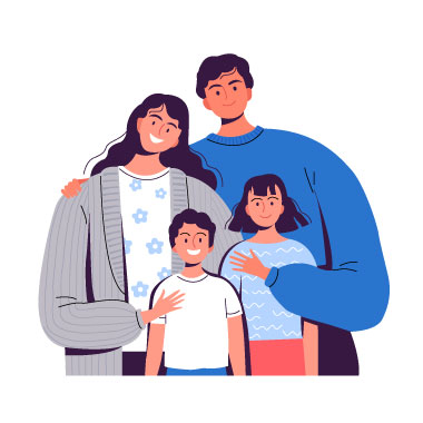 Happy Family Illustration, flat style, for family-parenting, free illustration