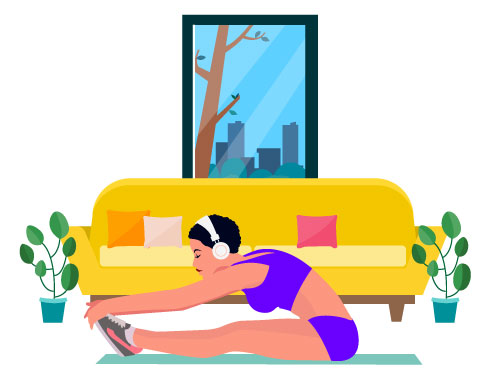 Home Workout Illustration, flat style, for healthcare, free illustration