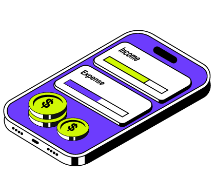 Income and Expense Tracker Finance Illustration, flat style, for fintech, free illustration
