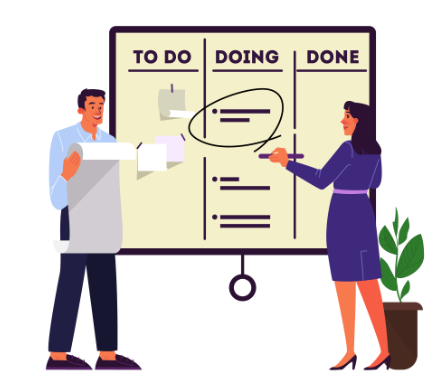 Kanban Board Project Management Illustration, for business-corporate, free illustration