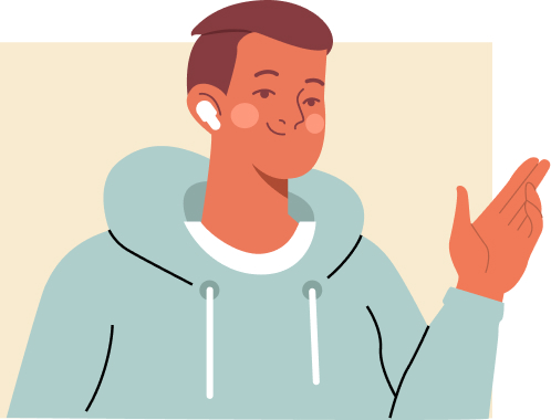 Man in Hoodie Avatar Illustration, flat style, for design-creative, free illustration