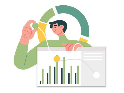 Market Analysis Illustration, flat style, for technology, free illustration
