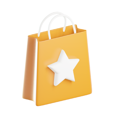 Merchandise Shopping Bag Icon – 3D, 3d style, for e-commerce, free illustration
