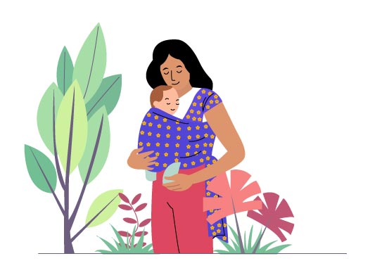 Mother and Baby Bonding Illustration Mother’s Day, flat style, for family-parenting, free illustration
