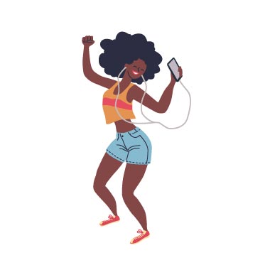 Music Lover Illustration, flat style, for music, free illustration