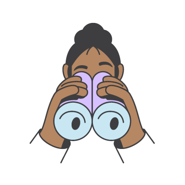 No Result Found Woman Looking Through Binoculars, minimal style, for empty-state, free illustration