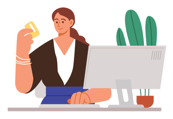 Online Payment Illustration, flat style, for fintech, free illustration