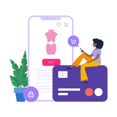 Online Shopping and E-Commerce Illustration, flat style, for e-commerce, free illustration