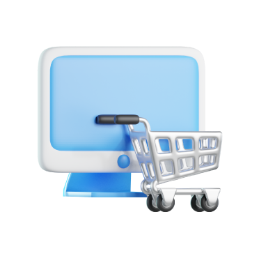 Online Shopping Icon – 3D, 3d style, for e-commerce, free illustration