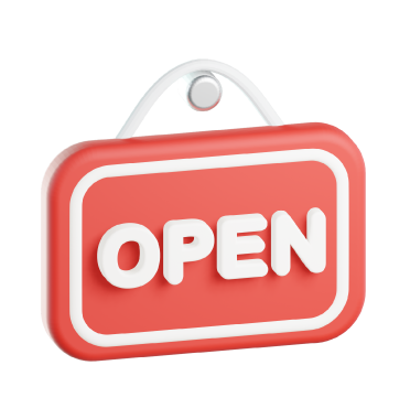 Open Sign Icon – 3D, 3d style, for e-commerce, free illustration