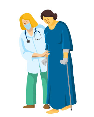 Patient Assistance Illustration, flat style, for healthcare, free illustration
