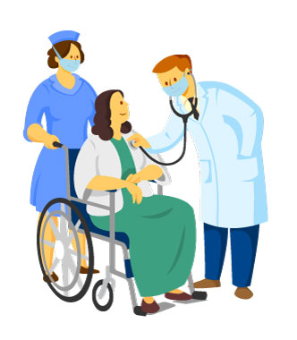Patient Care Illustration, flat style, for healthcare, free illustration