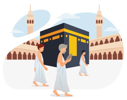 Hajj and Umrah Guide Vector Illustration Set illustration pack