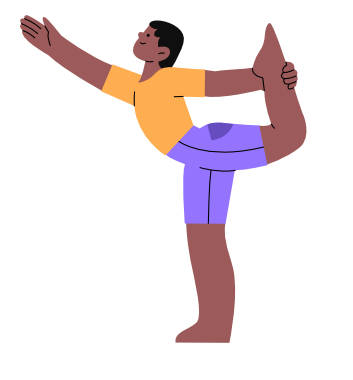 Practicing Dancer Pose Yoga Illustration, flat style, for healthcare, free illustration