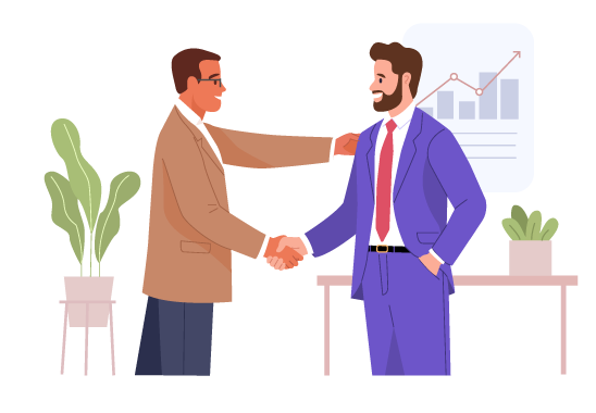 Professional Business Handshake Illustration, flat style, for business-corporate, free illustration