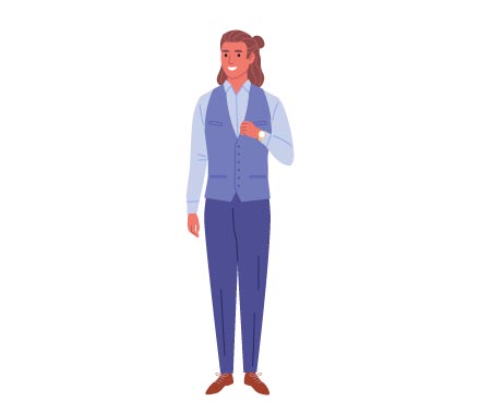 Professional Man in Business Attire, flat style, for business-corporate, free illustration