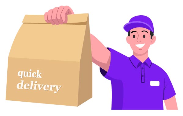 Quick Delivery Service Illustration, flat style, for logistics, free illustration