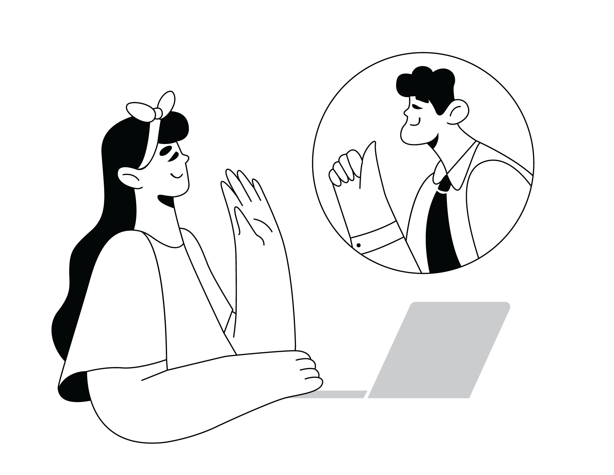 remote video meeting illustration, flat style, free illustration